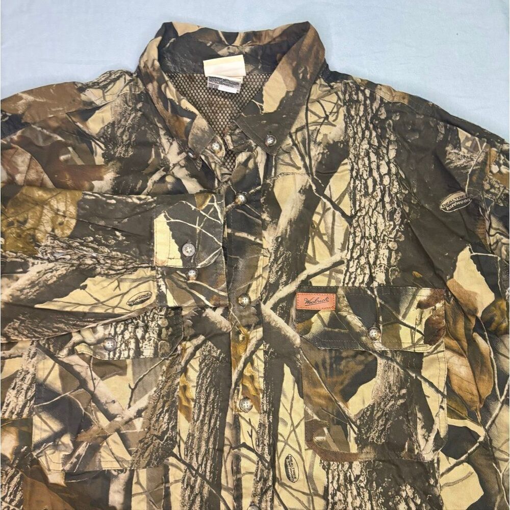 Woolrich Realtree Hardwoods Camo Vented Button Down Hunting Shirt Mens XL